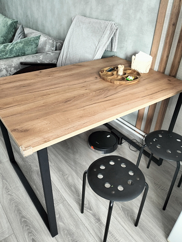 Деревянный стол Лота Лофт 140х80 черный матовый / бетон светлый фото покупателя 814