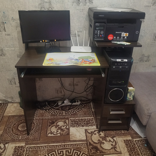 Стол компьютерный Джаз-24 правый белый фото покупателя 70