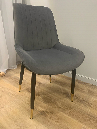 Стул на металлокаркасе Seda-1 dark gray / black / gold фото покупателя 13