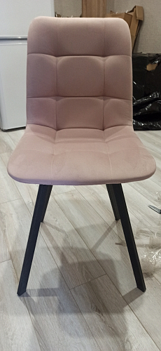 Стул на металлокаркасе Чилли К светло-серый велюр / черный каркас фото покупателя 388