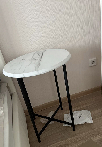 Журнальный столик Грейс мрамор серый / белый фото покупателя 13