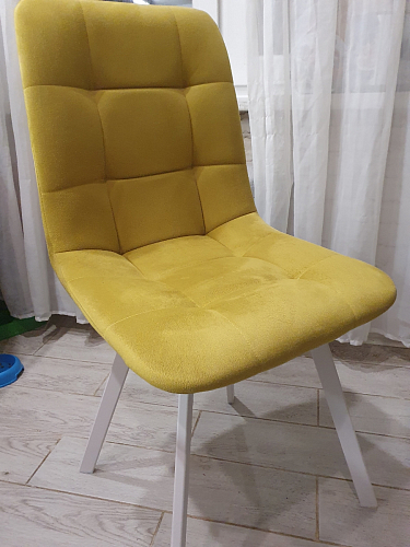 Стул на металлокаркасе Чилли синяя ткань / белый фото покупателя 1134