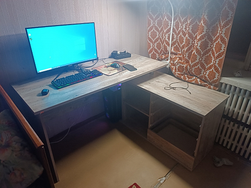 Компьютерный стол КСТ-109П правый дуб сонома / белый фото покупателя 87