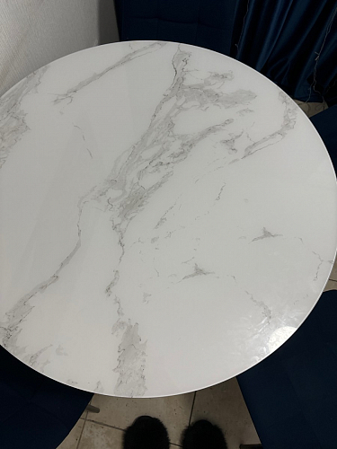 Стеклянный стол Норфолк 100 золото фото покупателя 1