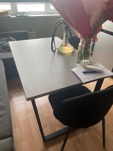 Стол Лота Лофт 120 32 мм бетон / черный матовый фото покупателя 141