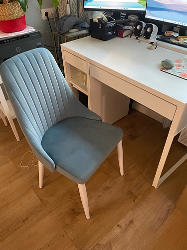 Стул на металлокаркасе Kora light blue / white фото покупателя 102