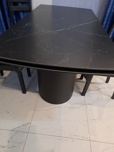 Керамический стол Готланд 160(220)х90х79 белый мрамор / черный фото покупателя 14