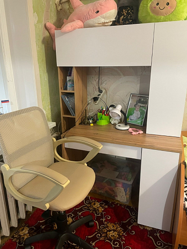 Письменный стол Комфорт 12.71 дуб золотой craft / белая аляска фото покупателя 45