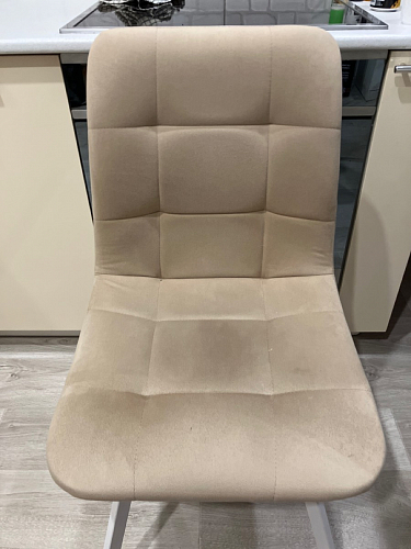 Стул на металлокаркасе Чилли бежевый / белый каркас фото покупателя 979