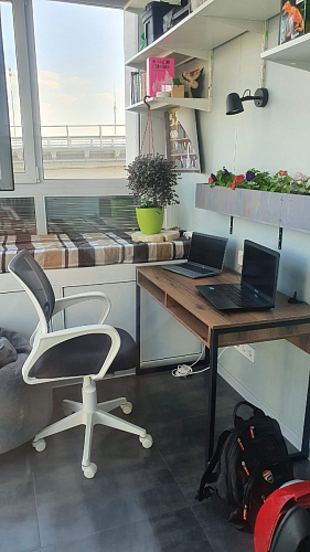 Письменный стол Леон Лофт черный матовый / дуб вотан фото покупателя 153