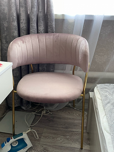 Стул на металлокаркасе Kamelia бежевый / золотой фото покупателя 24