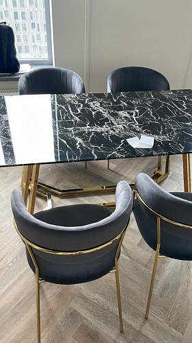 Стул на металлокаркасе Kamelia светло-фиолетовый / золотой фото покупателя 7