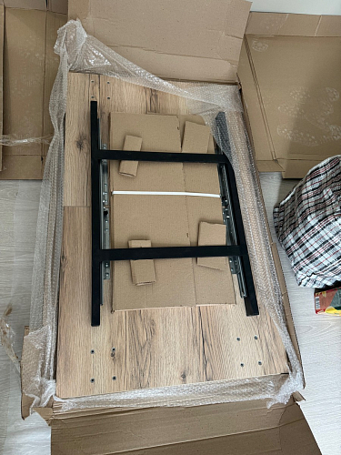 Деревянный стол Лота Лофт 140х80 дуб крафт табачный / черный матовый фото покупателя 471