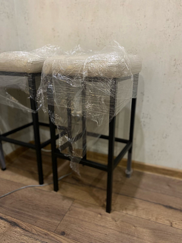 Барный стул Лофт кожзам темно-серый / черный матовый фото покупателя 191