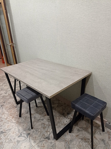 Деревянный стол Лота Лофт 140х80 черный матовый / бетон светлый фото покупателя 908