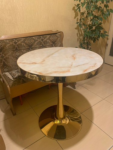 Деревянный стол Dorian 70x75 бежевый / золотой фото покупателя 13