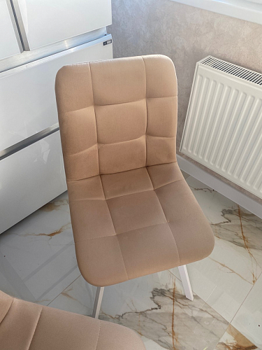 Стул на металлокаркасе Чилли К светло-серый велюр / черный каркас фото покупателя 550