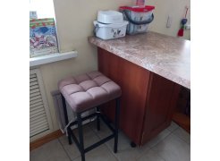 Барный стул Лофт кожзам темно-серый / черный матовый фото покупателя 44