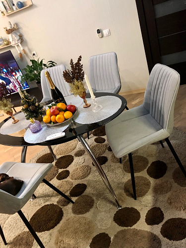 Стул на металлокаркасе Седа К латте / черный фото покупателя 224