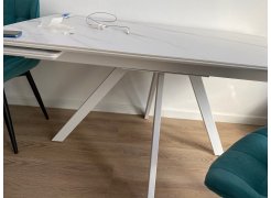 Керамический стол Вилли 140 (200) х 80 белый мрамор alpin white / snow white / белый фото покупателя 67