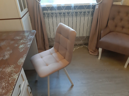 Стул на металлокаркасе Чилли бежевый / белый каркас фото покупателя 1447