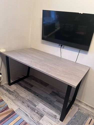 Стол Лота Лофт 120 32 мм бетон / черный матовый фото покупателя 132