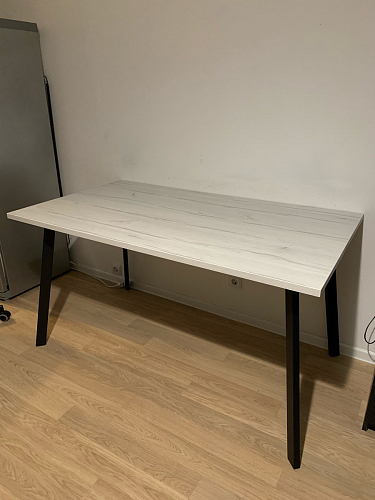 Стол Тринити Лофт 140 25 мм дуб делано темный / белый фото покупателя 95