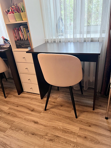 Стул на металлокаркасе Gabi dark beige / black / silver фото покупателя 459