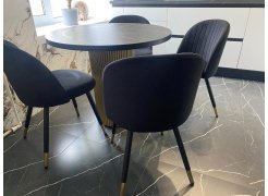 Стул на металлокаркасе Gabi 1 бежевый / черный с серебряными наконечниками фото покупателя 617