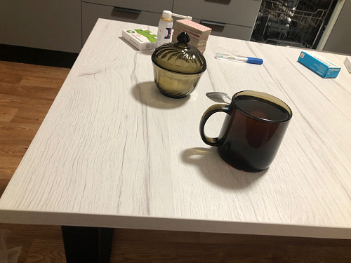 Деревянный стол Лота Лофт 140х80 дуб крафт табачный / черный матовый фото покупателя 363