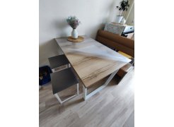 Деревянный стол Барон О 180 х 90 белая пленка шагрень / черный фото покупателя 42