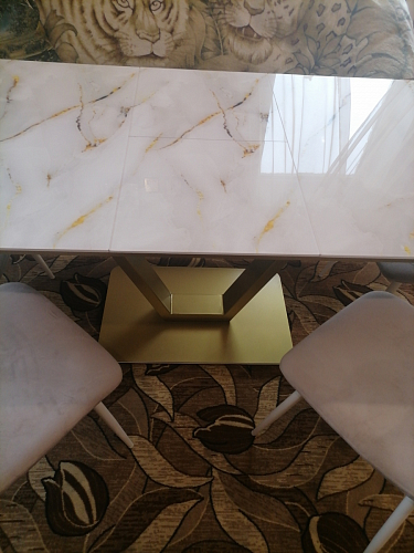 Стол на тумбе Бугун белый / золото фото покупателя 20