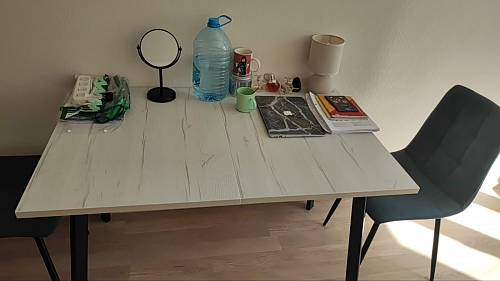 Стол раскладной Колон Лофт 120 32 мм дуб галифакс табако / черный матовый фото покупателя 55