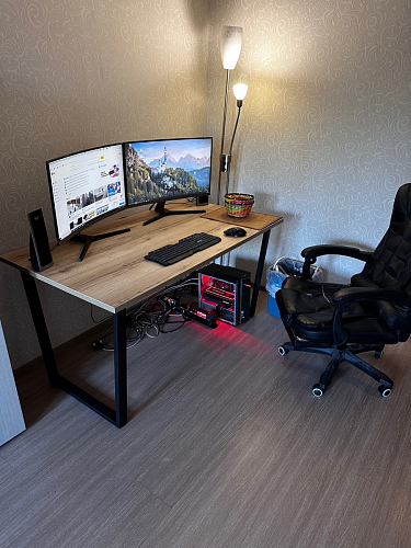 Стол Лота Лофт 140 25 мм черный матовый / бетон фото покупателя 216