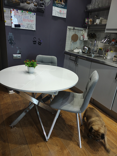 Стул на металлокаркасе Чилли синяя ткань / белый фото покупателя 329