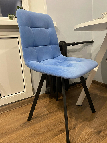 Стул на металлокаркасе Чилли К светло-серый велюр / черный каркас фото покупателя 875