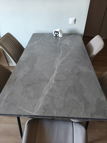 Керамический стол Вилли 140(200)х80 carmen light grey / черный фото покупателя 23