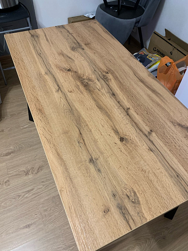 Стол Тринити Лофт 120 32 мм бетон / черный матовый фото покупателя 524