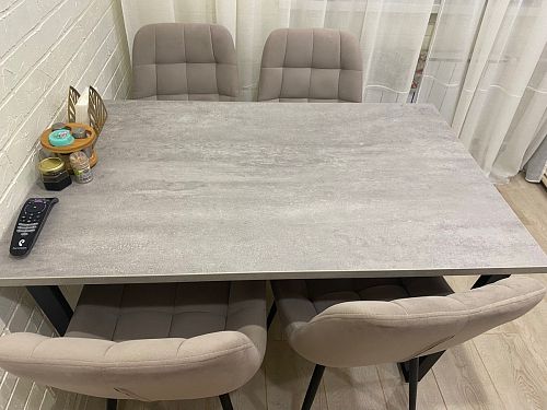 Стол Лота Лофт 140 25 мм черный матовый / бетон фото покупателя 945