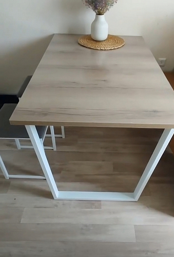 Стол Лота Лофт 120 32 мм бетон / черный матовый фото покупателя 15