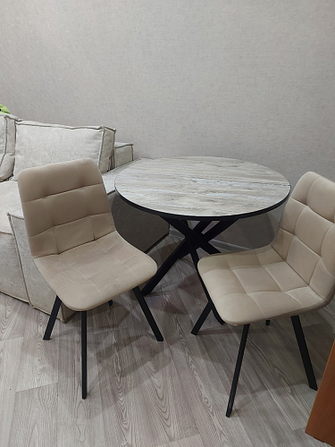 Стул на металлокаркасе Чилли К светло-серый велюр / черный каркас фото покупателя 1235