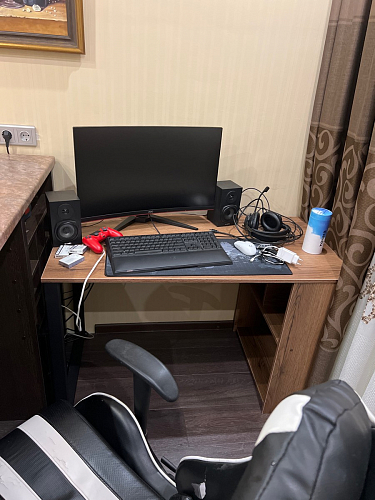 Письменный стол Битти Лофт 116х60х75 дуб вотан / черный матовый фото покупателя 75