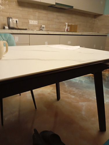 Керамический стол Норман 140(200)х80 серый мрамор larka grey / черный фото покупателя 35