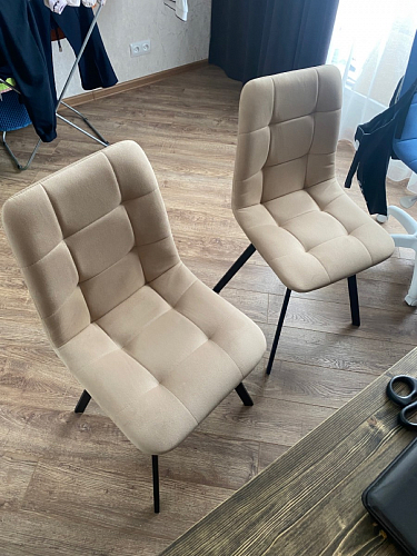 Стул на металлокаркасе Чилли К черный / зеленый фото покупателя 239