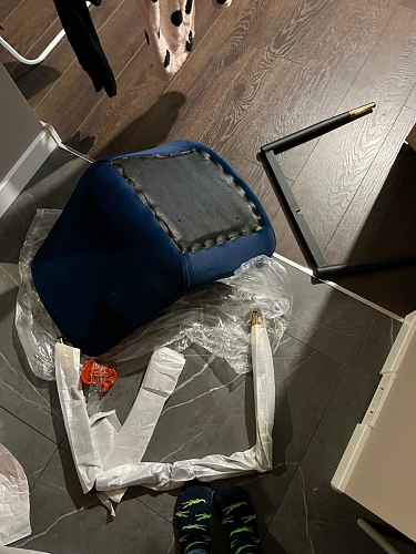 Стул на металлокаркасе Seda 01 blue / gold / black фото покупателя 60