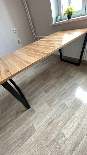 Деревянный стол Лота Лофт 140х80 дуб крафт табачный / черный матовый фото покупателя 111