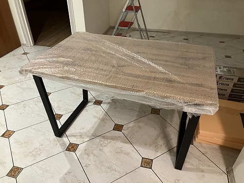 Деревянный стол Лота Лофт 140х80 черный матовый / бетон светлый фото покупателя 1016