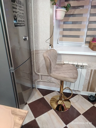 Барный стул Porch dark beige / chrome фото покупателя 12