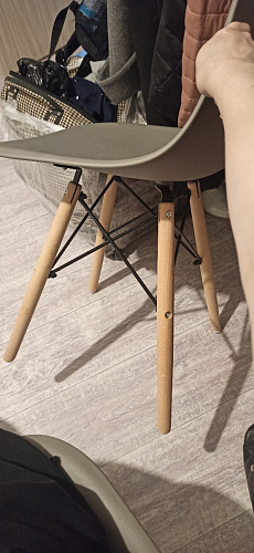 Пластиковый стул Eames PC-015 серо-голубой / дерево фото покупателя 344