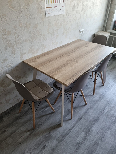 Стол Тринити Лофт 120 32 мм дуб галифакс табако / черный матовый фото покупателя 14